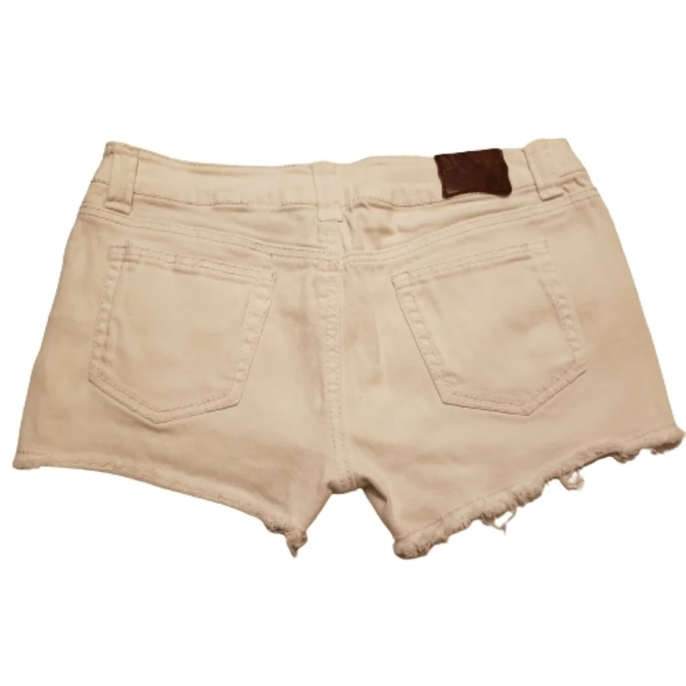 Paris Blues White Raw Hem Cutoff Y2K Denim Shorts